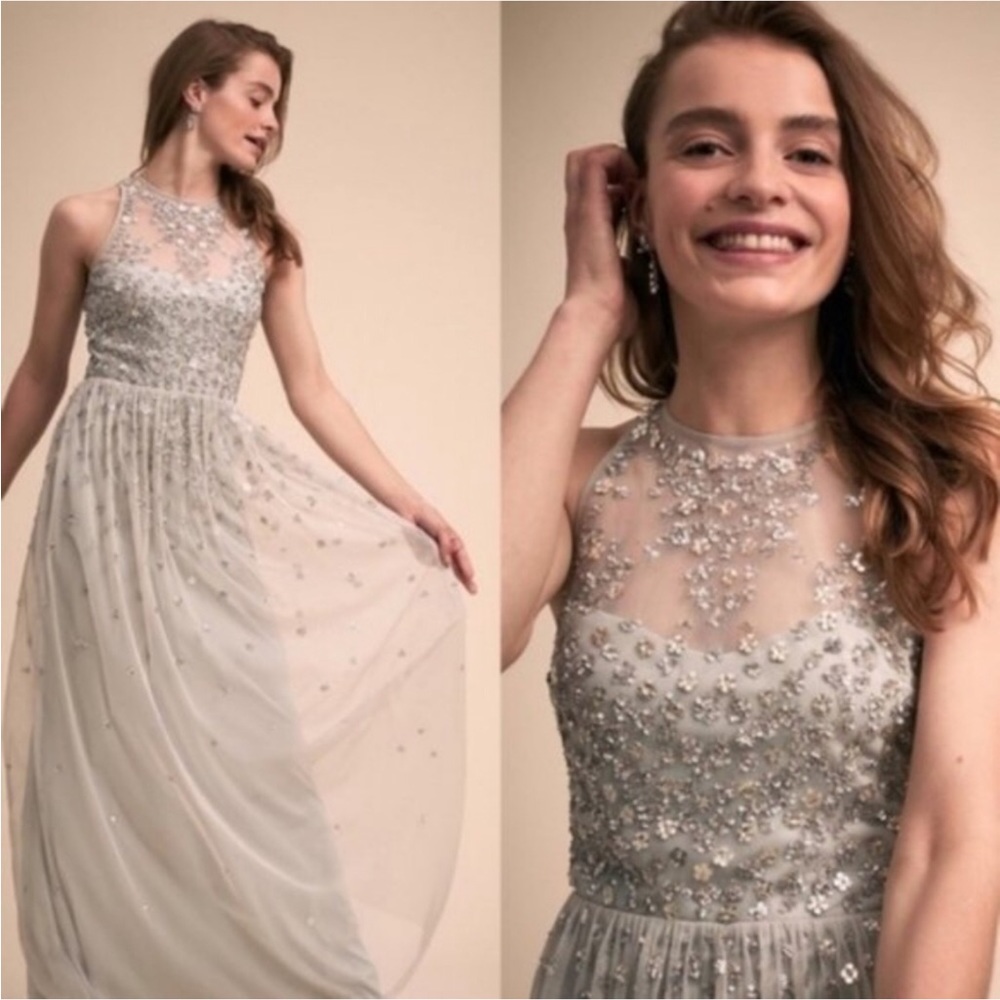 BHLDN embellished Ginny formal dress bridesmaid or holiday dress size 2 New
